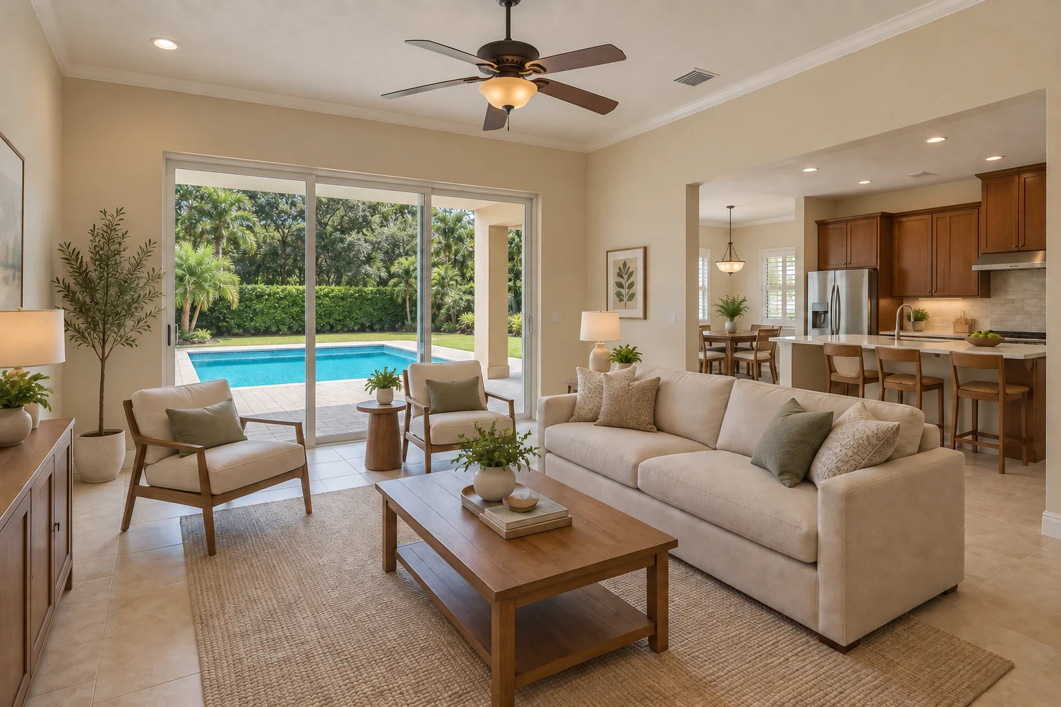 Living room — illustrative listing photo